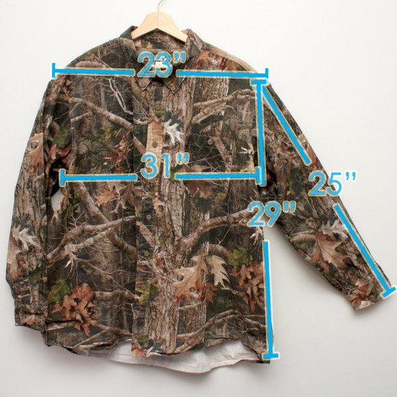 Ridge Hunter Men's Long Sleeve Button Front Camo Hunting Shirt 3XL Brown - Picture 4 of 6